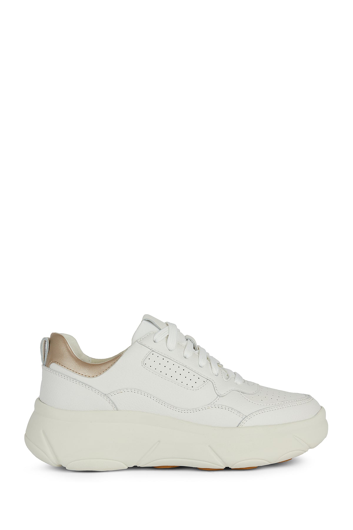 Geox Kadın Beyaz Nebula 2.0 X Kalın Tabanlı Bağcıklı Deri Sneaker D45NHB046NFC1000 | Derimod