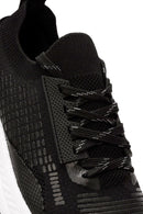 Derimod Zero Men's Black Lace-Up Thick Soled Fabric Sneaker | Derimod