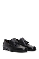 Men's Black Tasseled Leather Casual Loafer | Derimod