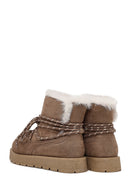 Woman Mink Lace-Up Thick-Soled Suede Teddy Boots | Derimod