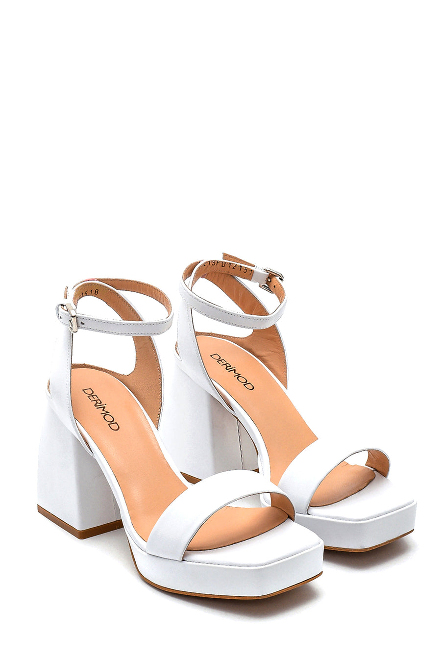 Women's Platform Heeled Leather Sandals