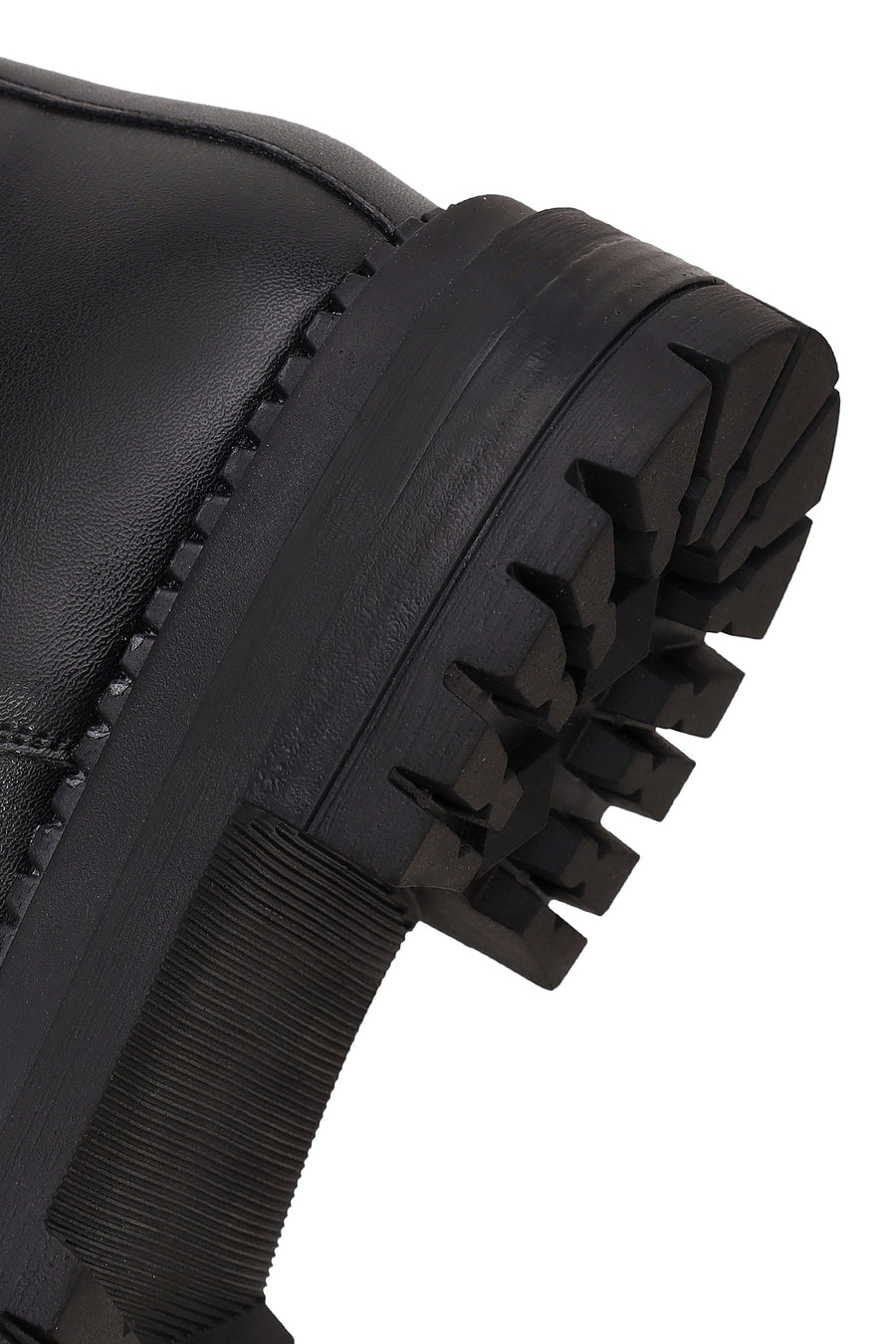 Woman Black Zip Closure Combat Boots