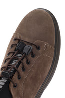 Men's Mink Lace-up Thick-Sole Leather Casual Sneaker | Derimod