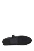 Women's Black Buckle Leather Ballerinas | Derimod