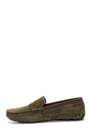 Erkek Haki Deri Süet Casual Loafer | Derimod