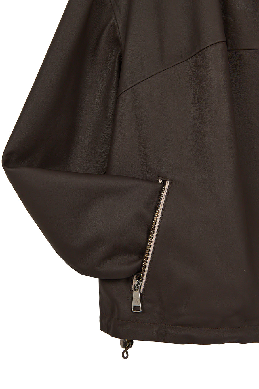 Arlin Woman Brown Reversible Oversized Leather Jacket