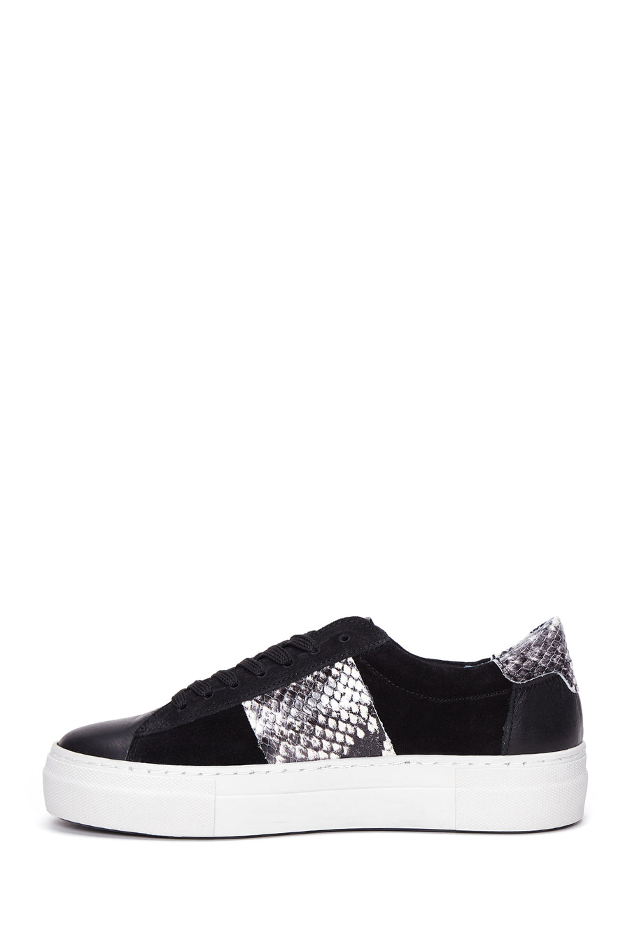 Kadın Siyah Deri Desenli Sneaker