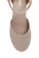 Women's Gray Suede Leather Wedge Heel Espadrille | Derimod
