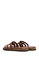 Women's Brown Leather Slippers | Derimod