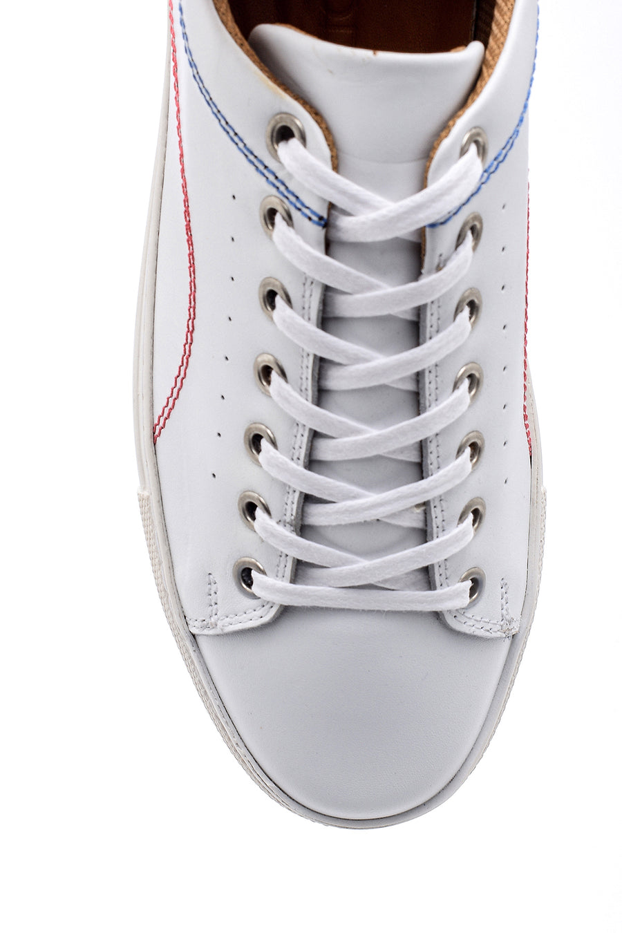 Men's Leather Sneaker with Stitching Detail