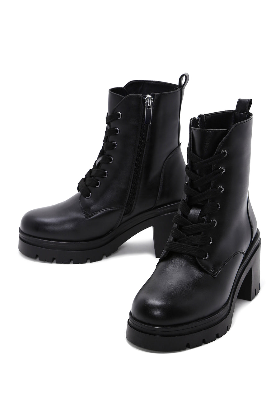 Women's Black Thick Heeled Boots