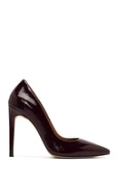 Woman Burgundy High Thin-Heel Patent Leather Leather Stiletto | Derimod