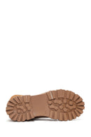 Women's Tan Suede Leather Zippered Boots | Derimod