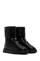 Women's Black Knitted Patterned Metallic Casual Boots | Derimod