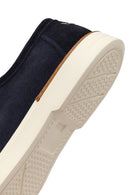 Men's Navy Blue Lace-up Suede Leather Casual Shoes | Derimod