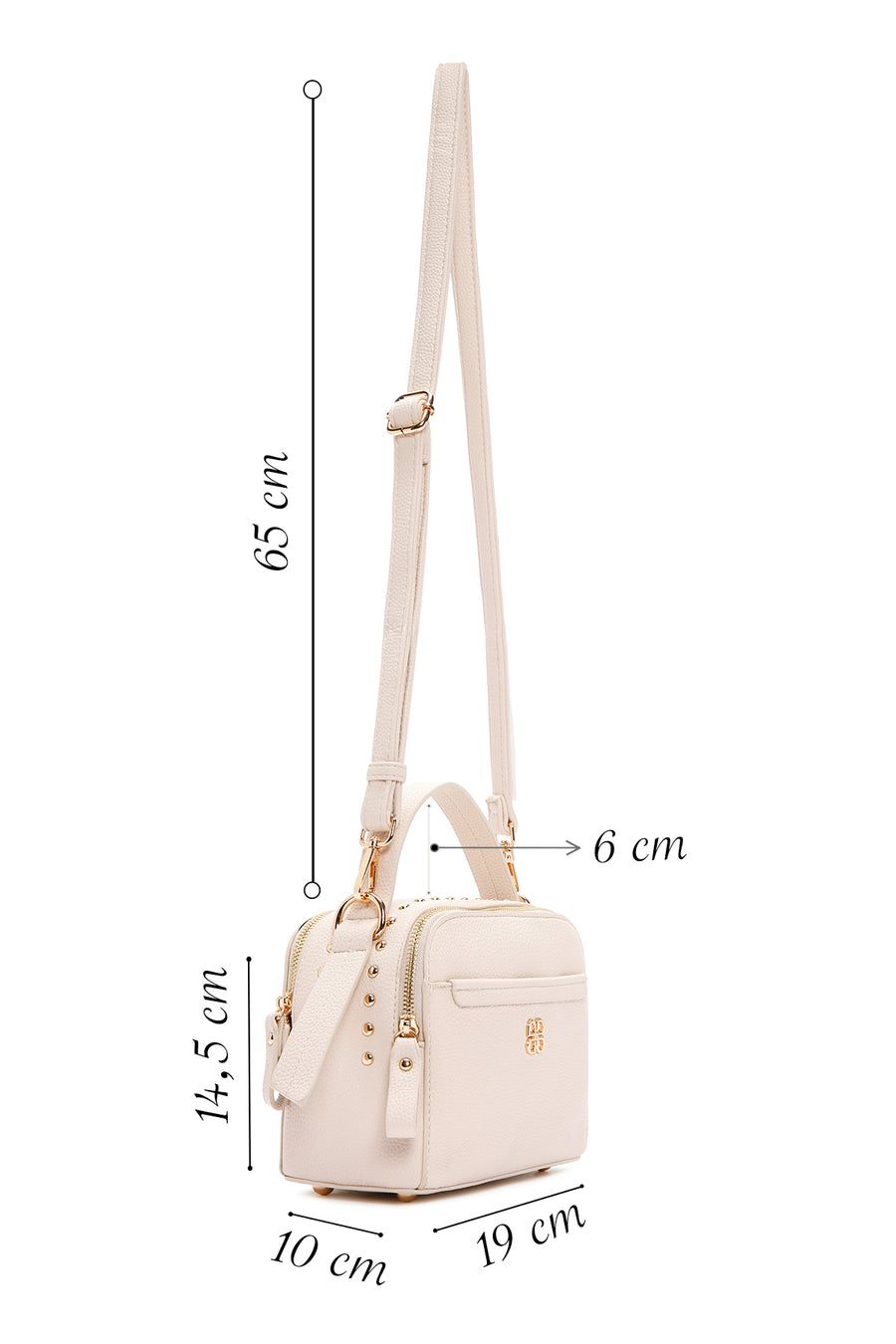 Women's Off-White Studded Crossbody Bag