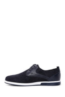 Men's Navy Blue Leather Casual Shoes | Derimod