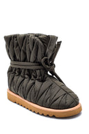 Women's Leather Puffy Boots | Derimod