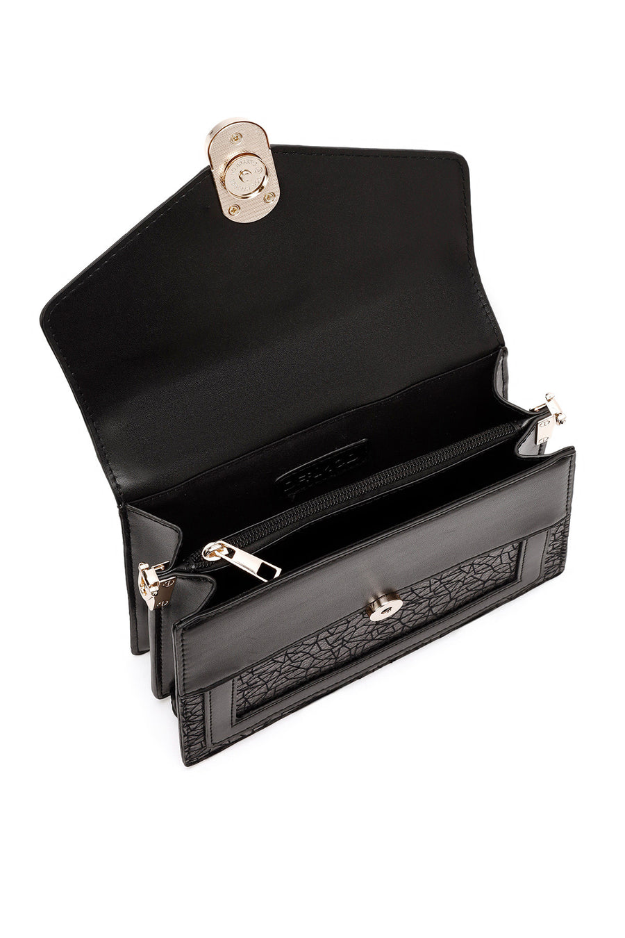 Women's Black Long Strap Printed Shoulder Bag