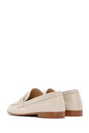 Women's Beige Leather Casual Loafer | Derimod