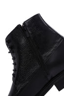 Men's Black Leather Zippered Casual Boots | Derimod