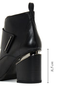 Women's Black Leather Heeled Boots | Derimod