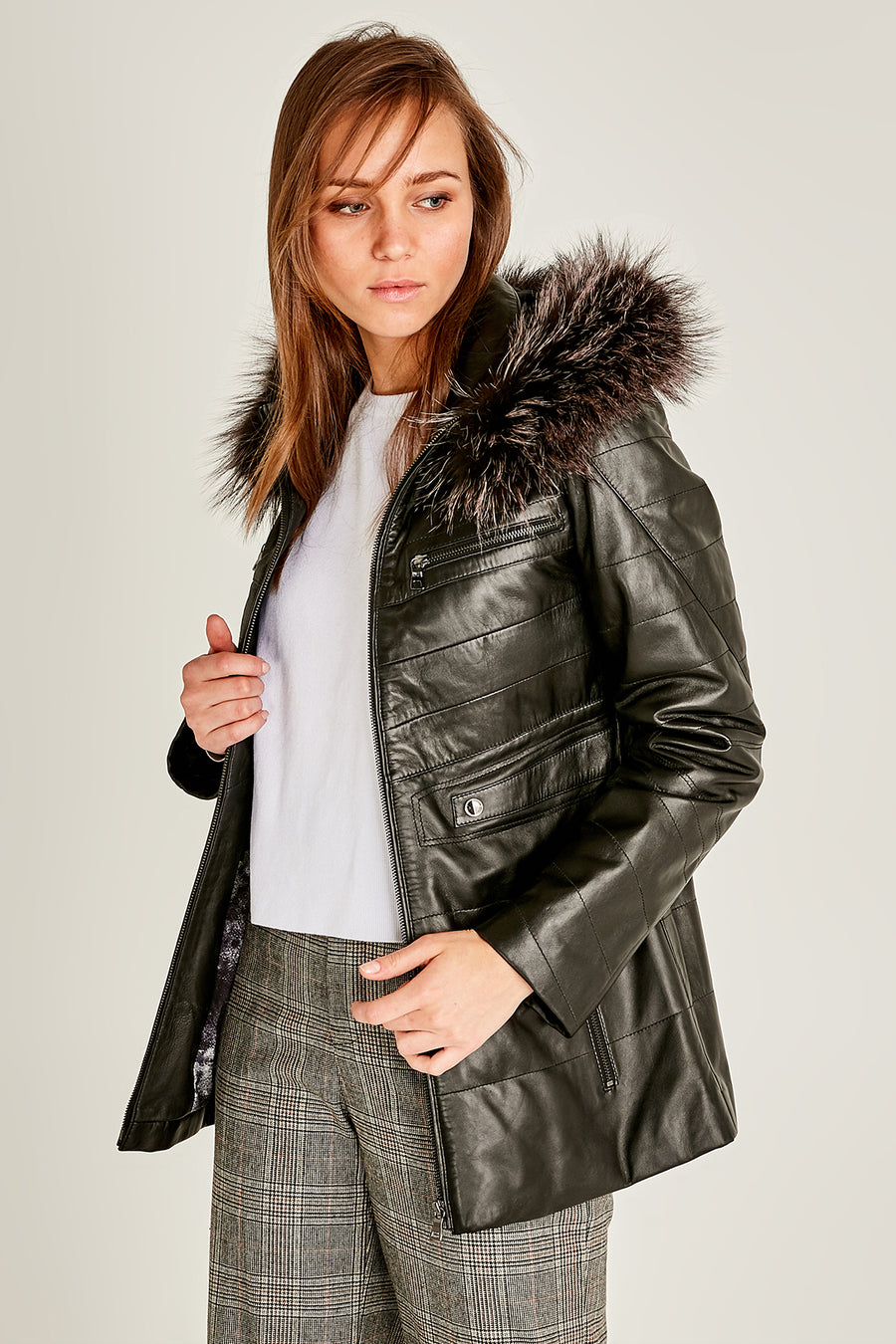 Dalia Women's Leather Jacket 17WGD5432U4 | Derimod