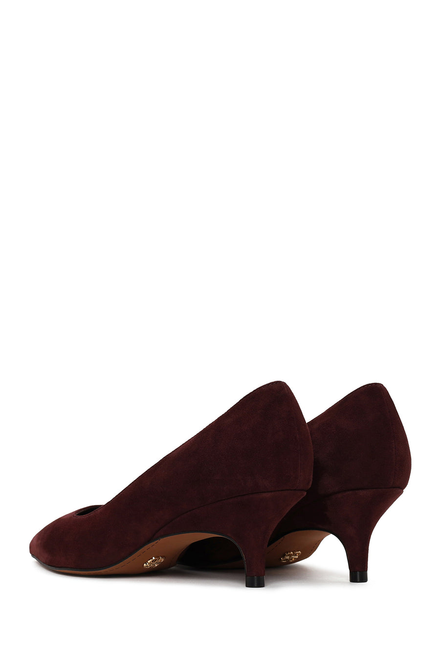 Woman Burgundy Short Thin-Heeled Suede Stiletto
