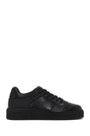 Male Black Lace-Up Thick-Soled Leather Sneaker | Derimod