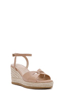 Kadın Bej Bilekten Tokalı Dolgu Topuklu Espadril Sandalet | Derimod