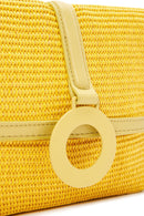 Women's Yellow Long Strap Straw Crossbody Bag | Derimod