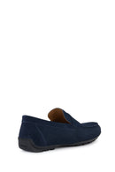 Geox Men's Navy Blue Kosmopolis + Grip Suede Leather Casual Loafer | Derimod