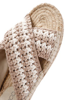 Women's Beige Knitted Espadrille Slippers | Derimod