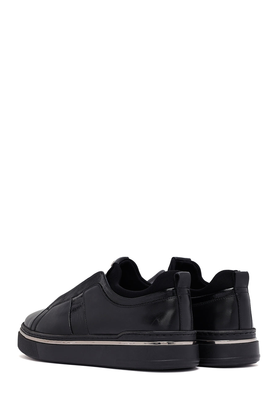 Male Black Leather Sneakers
