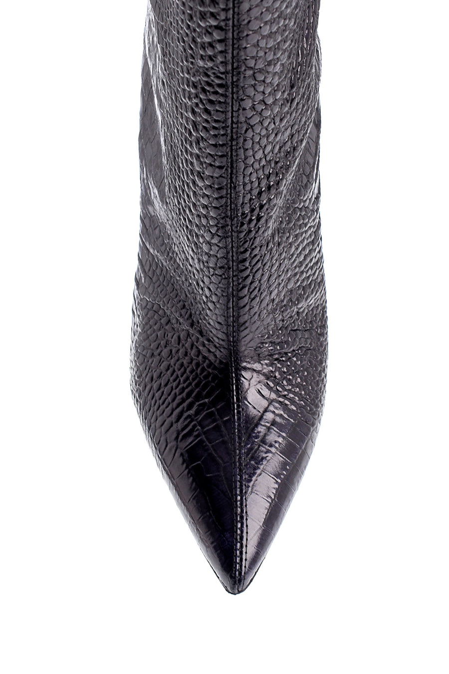 Women's Leather Crocodile Patterned Heeled Boots