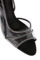 Women's Black Stone Thin Heel Sandals | Derimod