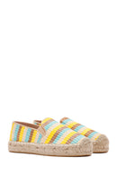 Women's Yellow Straw Espadrilles | Derimod