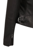 Prima Woman Black Short Leather Jacket | Derimod