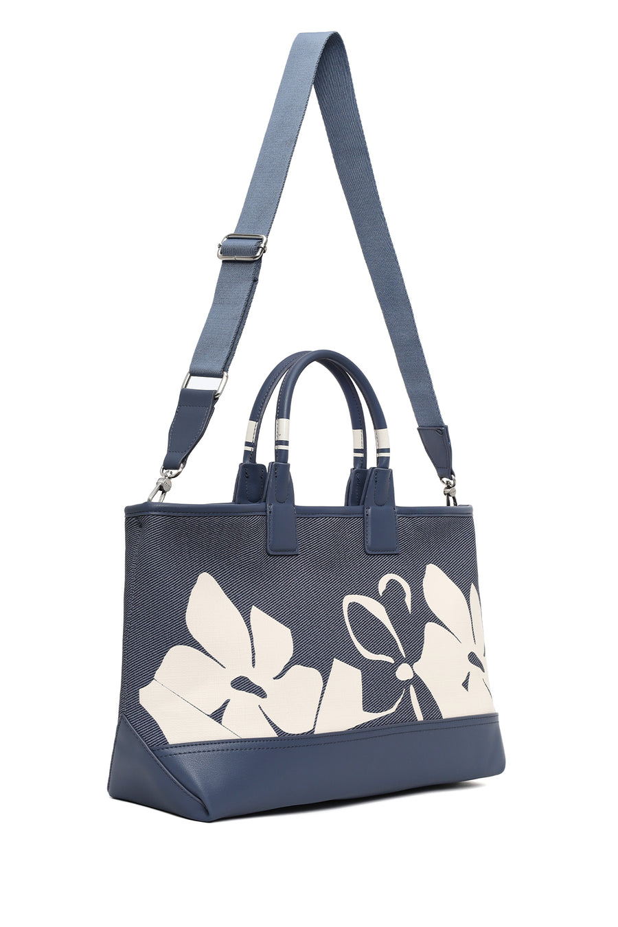 Woman Blue Long Strap Printed Shoulder Bag