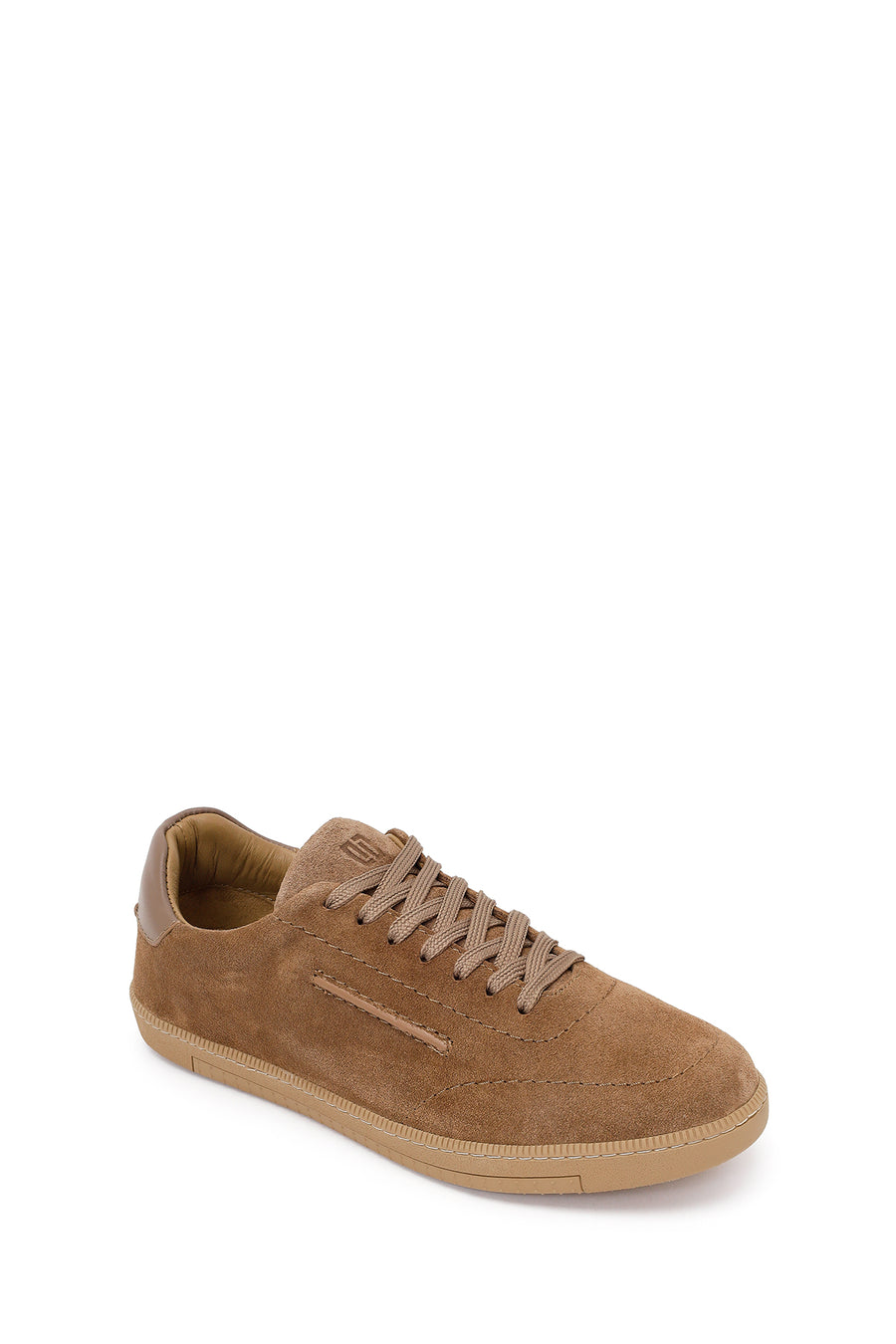 Erkek Bej Bağcıklı Süet Deri Sneaker