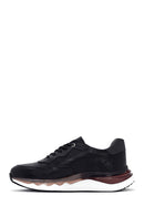 Men's Black Lace-up Thick-Sole Leather Casual Sneaker | Derimod