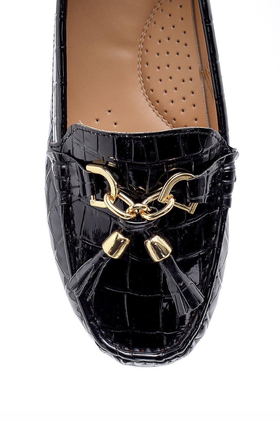 Women's Crocodile Patterned Patent Leather Loafer