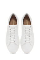 Geox Men's White Spherica Ecub Lace-Up Leather Sneaker | Derimod