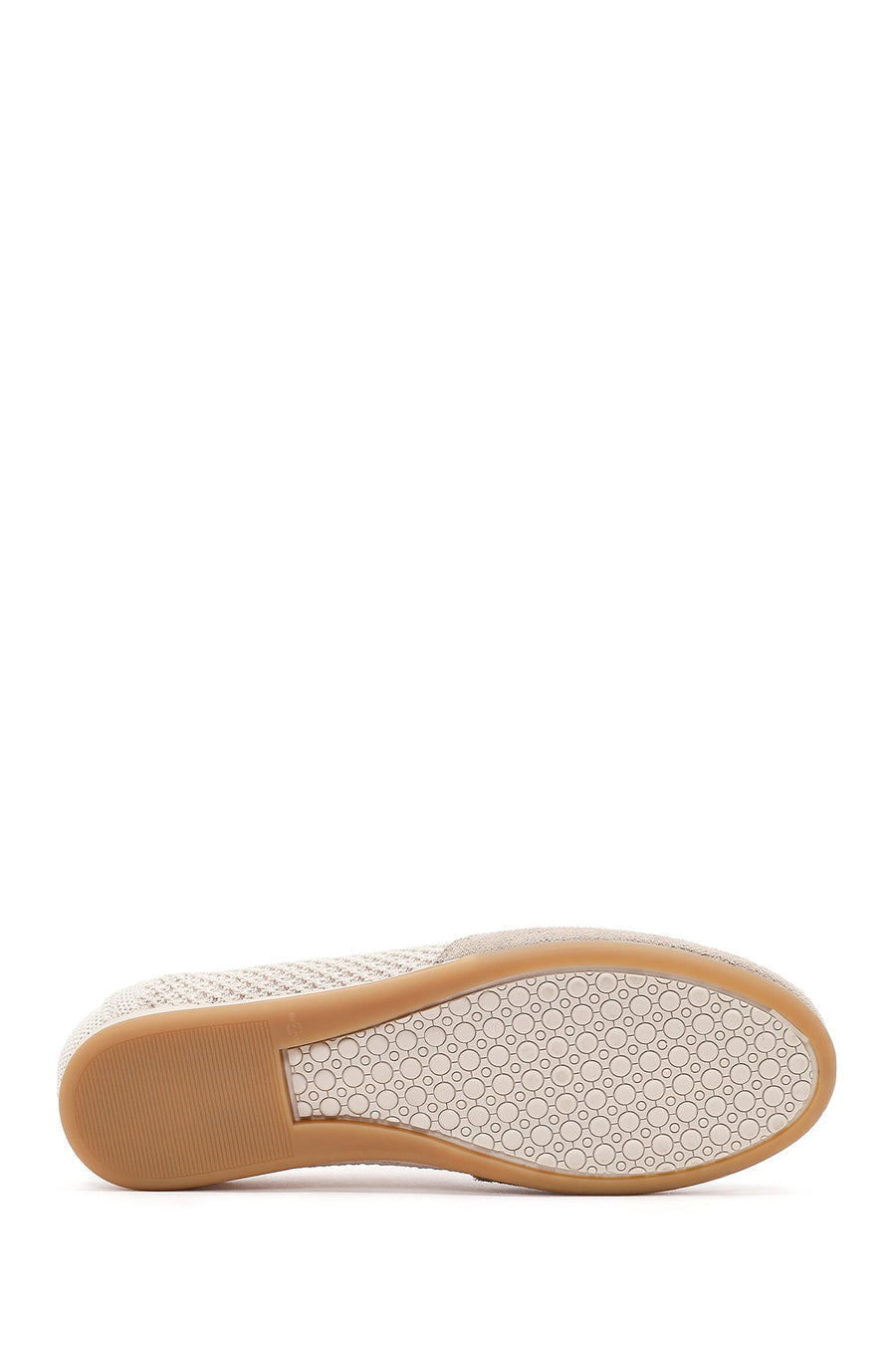 Women's Beige Lace-up Leather Sneaker
