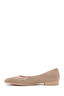 Derimod Flex Women's Beige Leather Ballerinas | Derimod