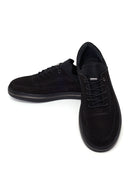 Erkek Siyah Bağcıklı Nubuk Deri Casual Sneaker | Derimod