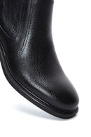 Male Black Zip Closure Leather Casual Boots | Derimod