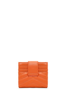 Woman Orange Quilted Card Holder | Derimod