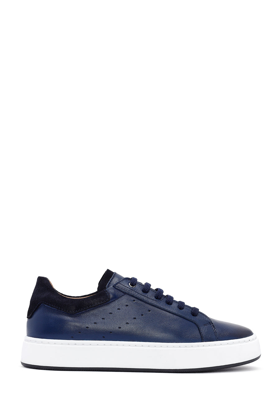 Men's Navy Blue Lace-Up Leather Sneaker 24WFD621618 | Derimod