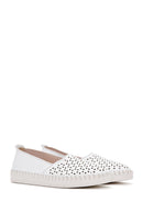 Women's White Leather Comfort Loafer | Derimod